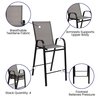Flash Furniture 3 Piece Glass Bar Patio Table Set with 2 Barstools TLH-073H092H-GR-GG